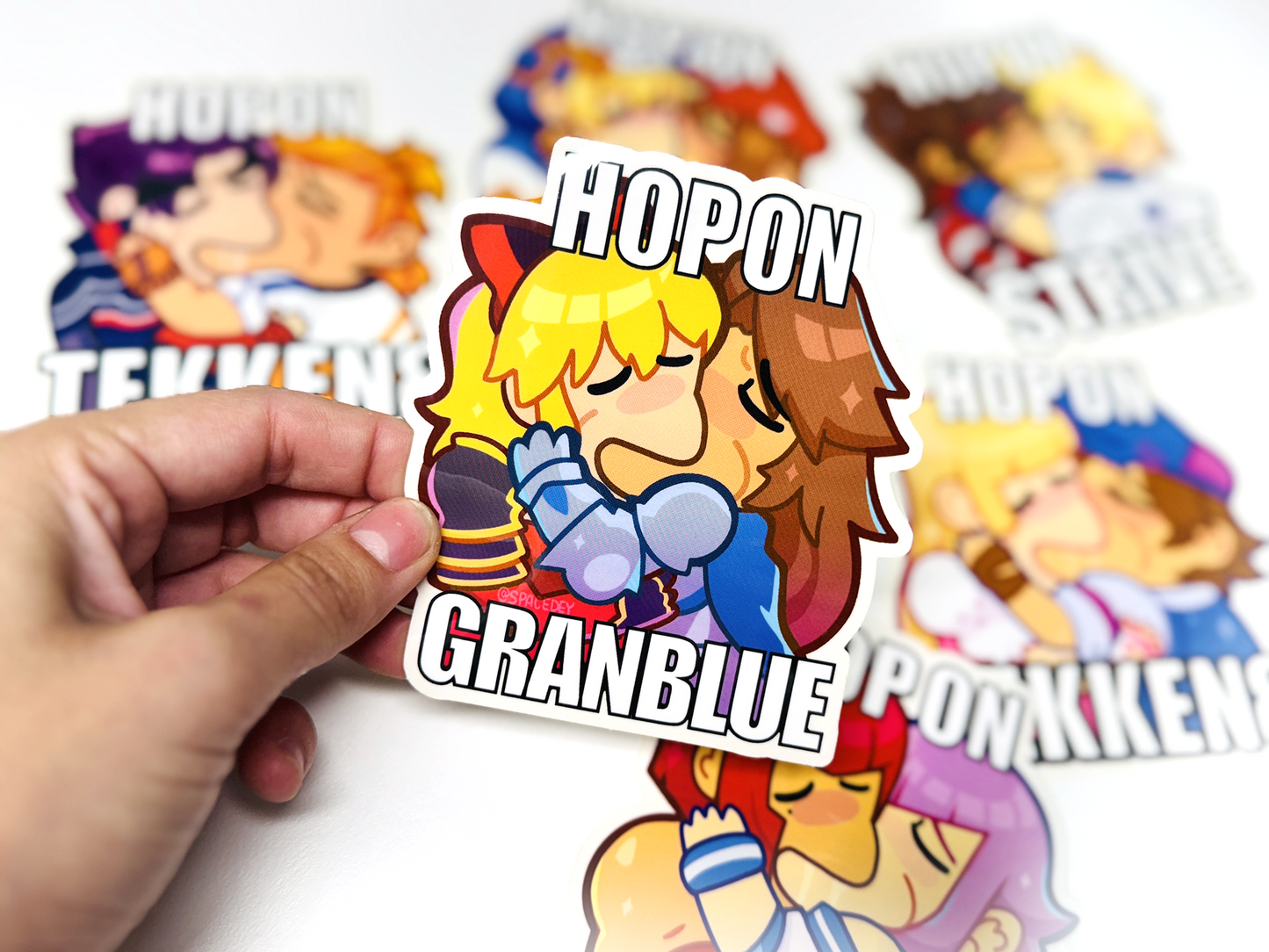 HOP ON clear sticker
