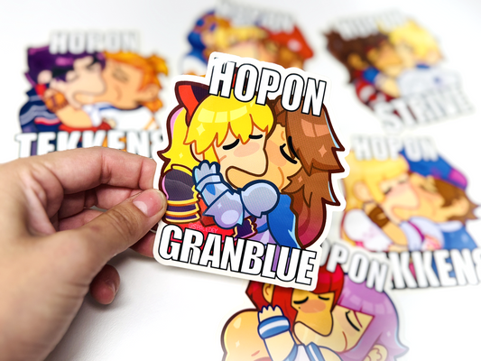 HOP ON clear sticker